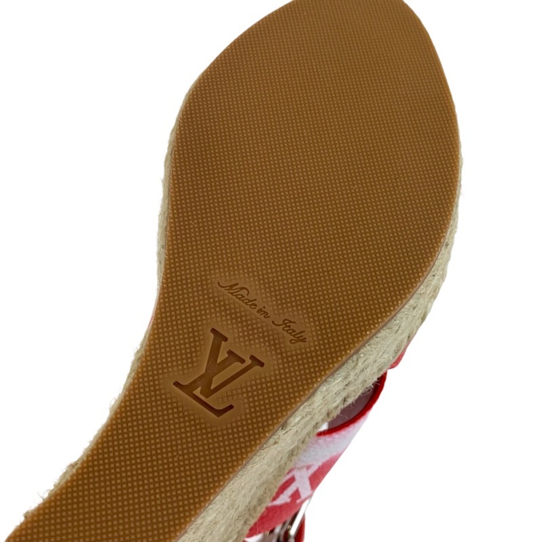 LOUIS VUITTON(ルイヴィトン)のルイヴィトン LOUIS VUITTON スターボードライン モノグラム サンダル 靴 シューズ レザー レッド 未使用 エスパドリーユ ウェッジソール レディースの靴/シューズ(サンダル)の商品写真