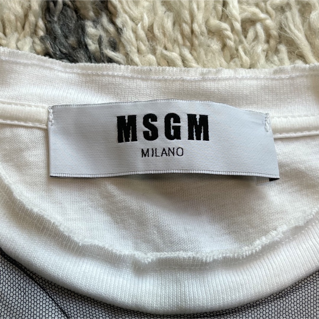 MSGM(エムエスジイエム)のMSGM  チュールTシャツ　Tシャツ　エムエスジーエム Tシャツ　ロゴTシャツ メンズのトップス(Tシャツ/カットソー(半袖/袖なし))の商品写真