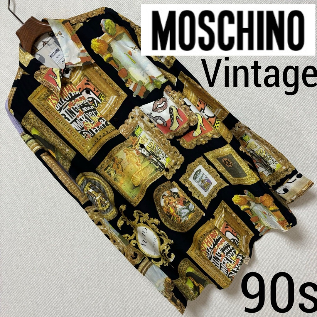 MOSCHINO(モスキーノ)の90s■MOSCHINO■アート パネル オーバーサイズ シャツ ブラウス M メンズのトップス(シャツ)の商品写真