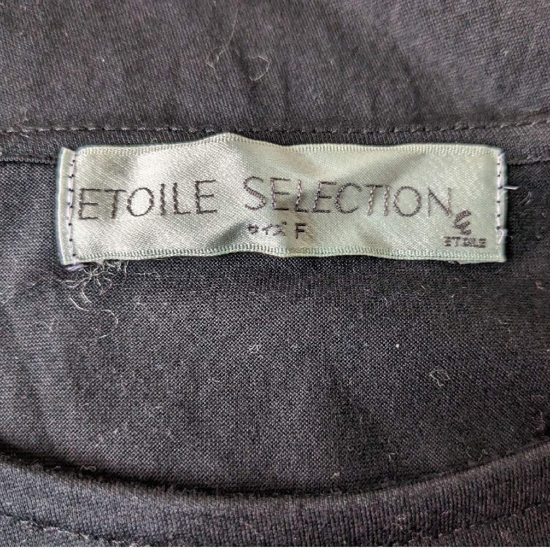 エトワール海渡　ETOILE　ブラック　黒色　ゆるっと大きめ　古着　USED中古 レディースのトップス(Tシャツ(半袖/袖なし))の商品写真