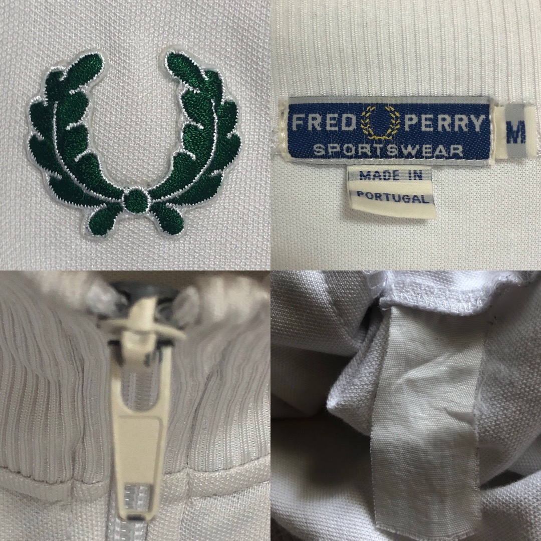 FRED PERRY(フレッドペリー)の90s⭐️Fred Perry トラックジャケットM 刺繍ロゴvintage白緑 メンズのトップス(ジャージ)の商品写真