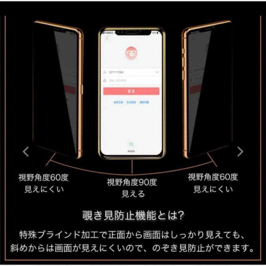 【iPhone7.8専用】覗き見防止フィルム 強化ガラスフィルム スマホ/家電/カメラのスマホアクセサリー(保護フィルム)の商品写真