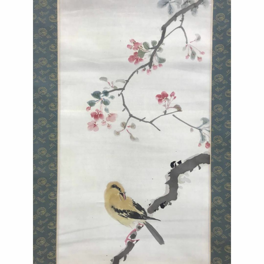 真作/土居錦谷/花木小禽図/花鳥図/掛軸☆宝船☆AE-166の通販 by 真作/土居錦谷/花木小禽図/花鳥図/掛軸☆宝船☆AE-166の通販 by