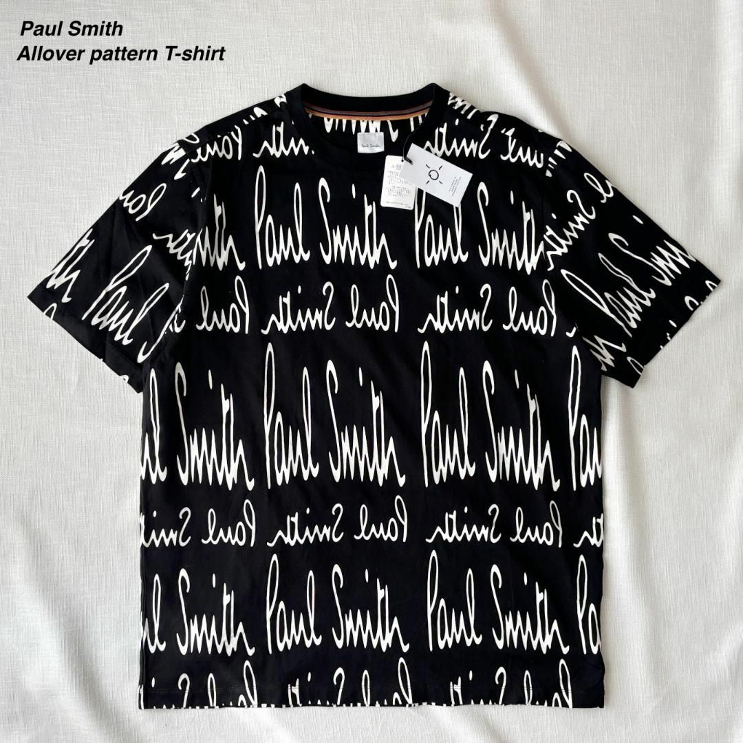 Paul Smith(ポールスミス)の未使用 ポールスミス 総柄Tシャツ 半袖 合わせやすい お洒落 ブラック XL メンズのトップス(Tシャツ/カットソー(半袖/袖なし))の商品写真