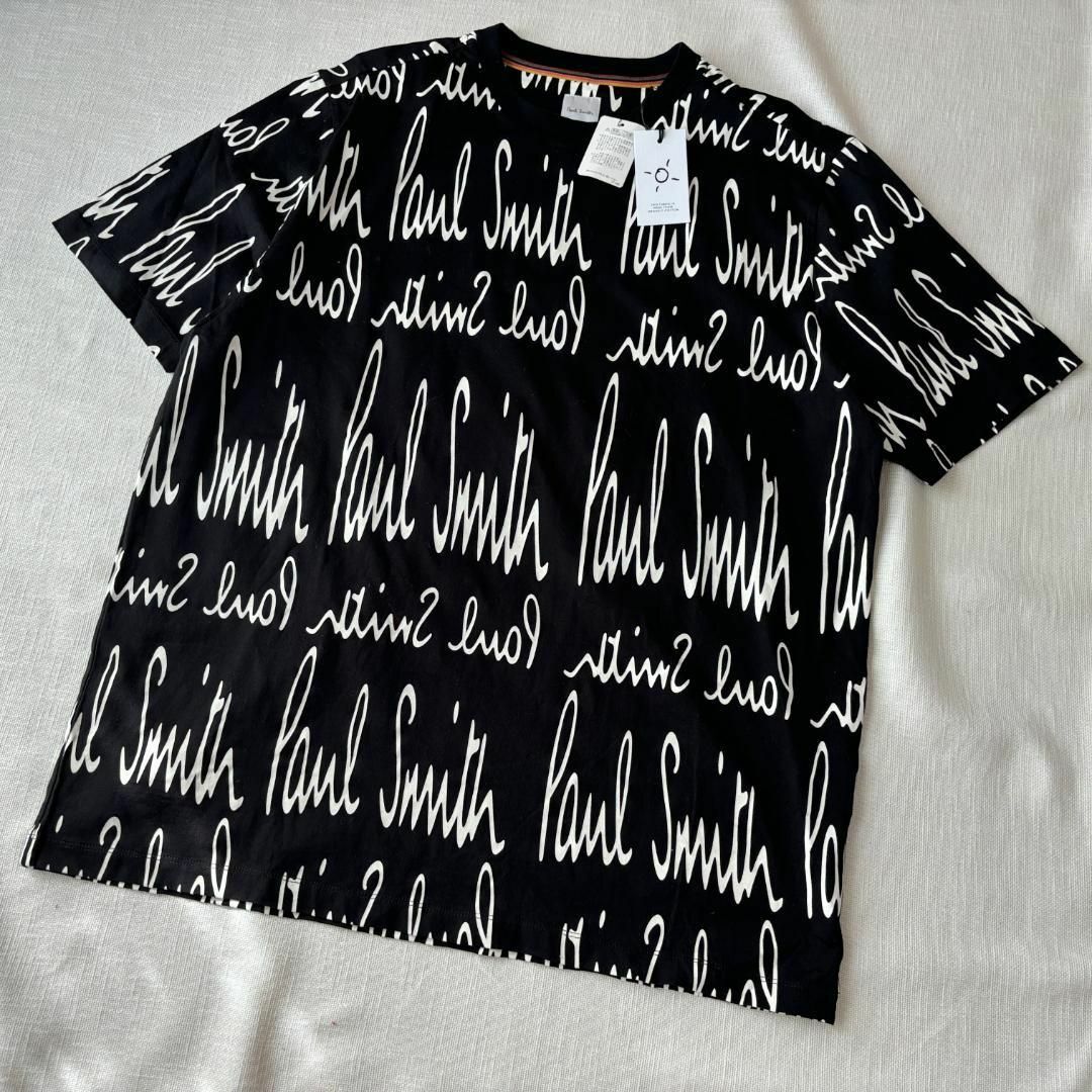 Paul Smith(ポールスミス)の未使用 ポールスミス 総柄Tシャツ 半袖 合わせやすい お洒落 ブラック XL メンズのトップス(Tシャツ/カットソー(半袖/袖なし))の商品写真