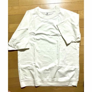 ユニクロ(UNIQLO)のユニクロ UNIQLO　Tシャツ　ラグラン袖　裾リブ仕様　白　メンズM(Tシャツ/カットソー(半袖/袖なし))