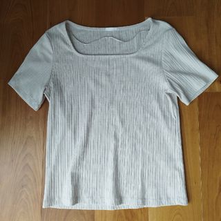 gu リブTシャツ　L(Tシャツ(半袖/袖なし))