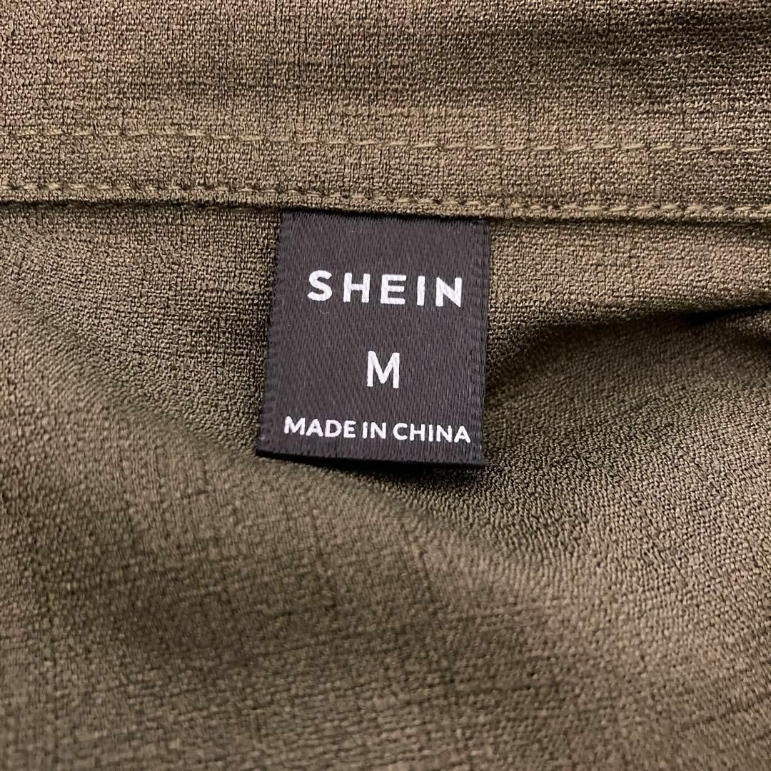 SHEIN(シーイン)の13【SHEIN】シーイン　新品　カーキー　無地　半袖シャツ　メンズ　M メンズのトップス(シャツ)の商品写真