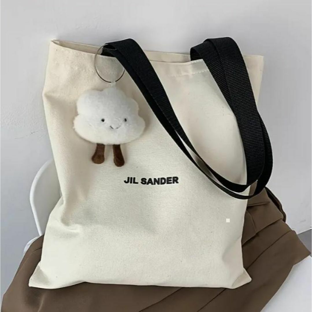 JIL SANDER　ジルサンダー　キャンバス　トートバッグ　ホワイト レディースのバッグ(トートバッグ)の商品写真