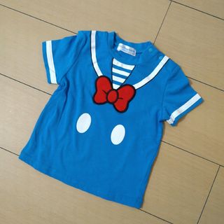 ディズニー(Disney)の【レア】　ディズニー　ドナルド　ブルー　青　子供服　Ｔシャツ　男の子　９０　夏(Tシャツ/カットソー)