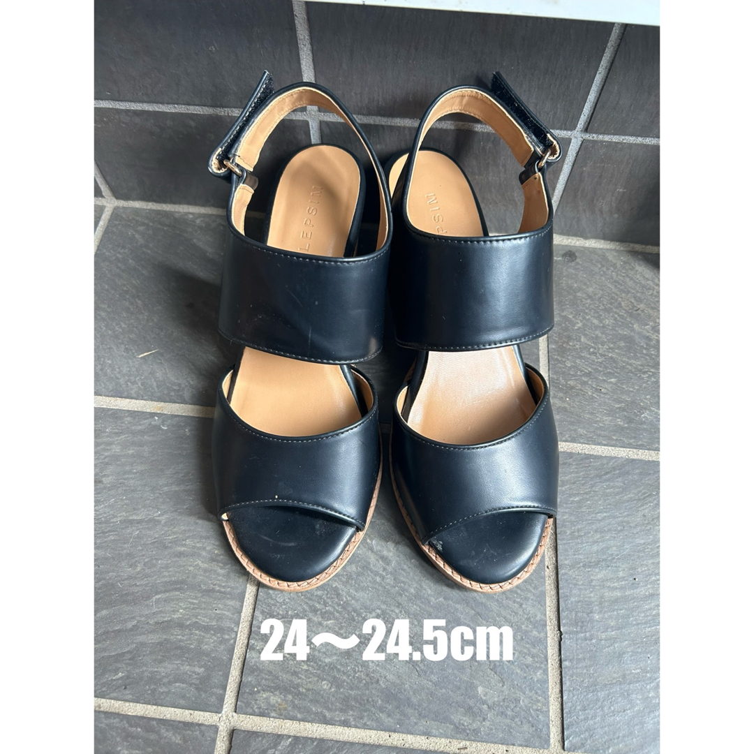 LEPSIM LOWRYS FARM(レプシィムローリーズファーム)のLEPSIM  リプシィム　ベルトサンダル　24cm 24.5cm ブラック　黒 レディースの靴/シューズ(サンダル)の商品写真