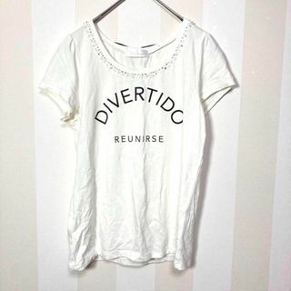 Feroux フェルゥ　ロゴ Tシャツ　レディース リボン フロントビジュー