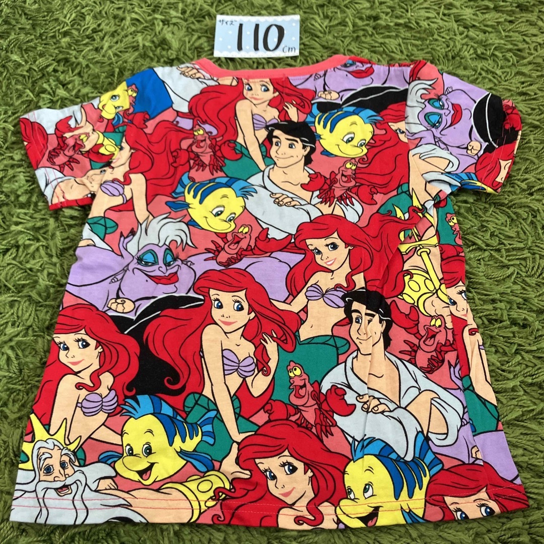 Disney(ディズニー)の110 アリエル　総柄tシャツ キッズ/ベビー/マタニティのキッズ服女の子用(90cm~)(Tシャツ/カットソー)の商品写真