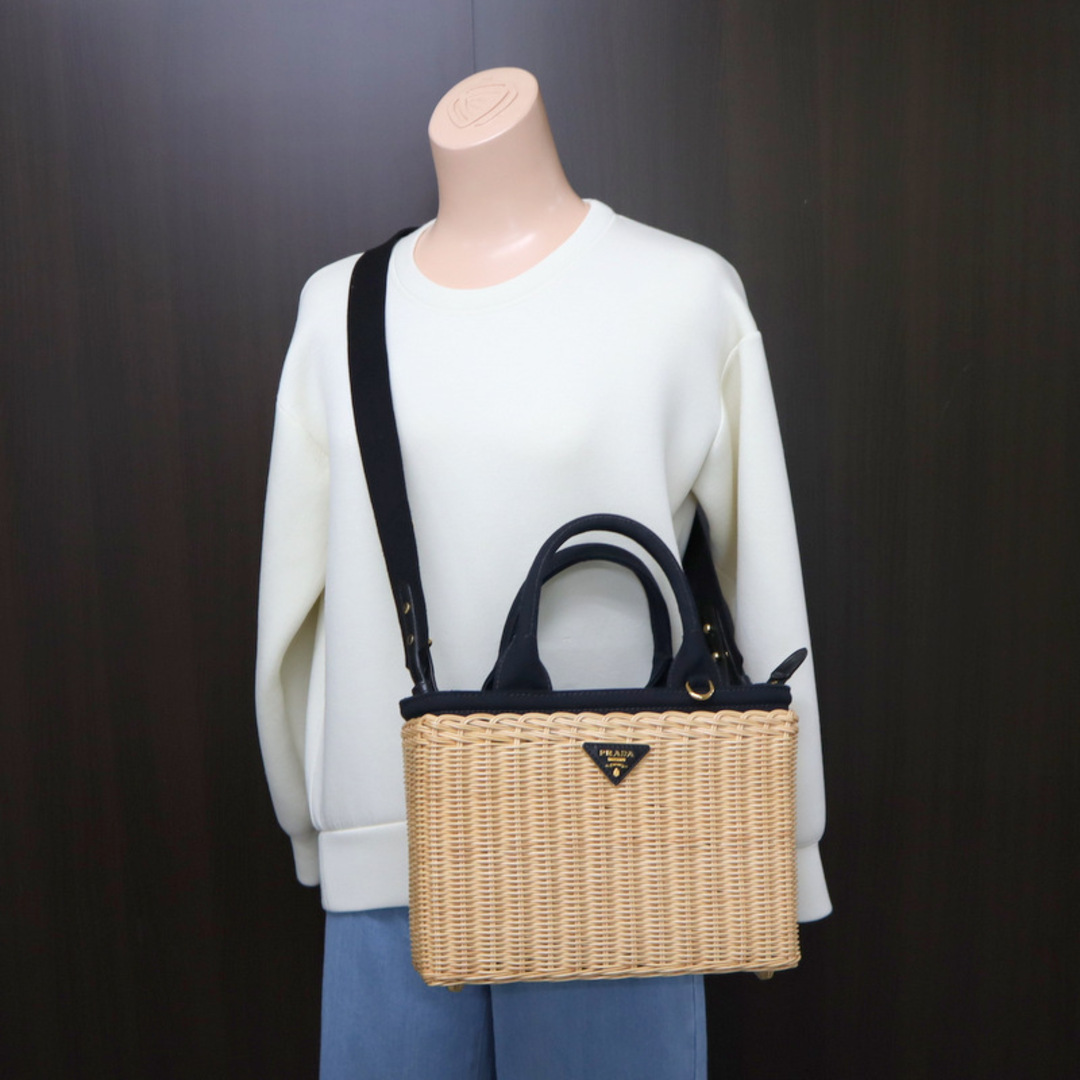 PRADA - 【PRADA】プラダ ウィッカーカナパ かごバッグ PRADA - 【PRADA】プラダ ウィッカーカナパ かごバッグ