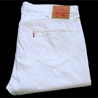 リーバイス(Levi's)のメキシコ製 Levi'sリーバイス 501 ホワイト デニムパンツ w42 L30★SDP2631 ジーンズ ストレート オーバーサイズ ビッグサイズ(デニム/ジーンズ)