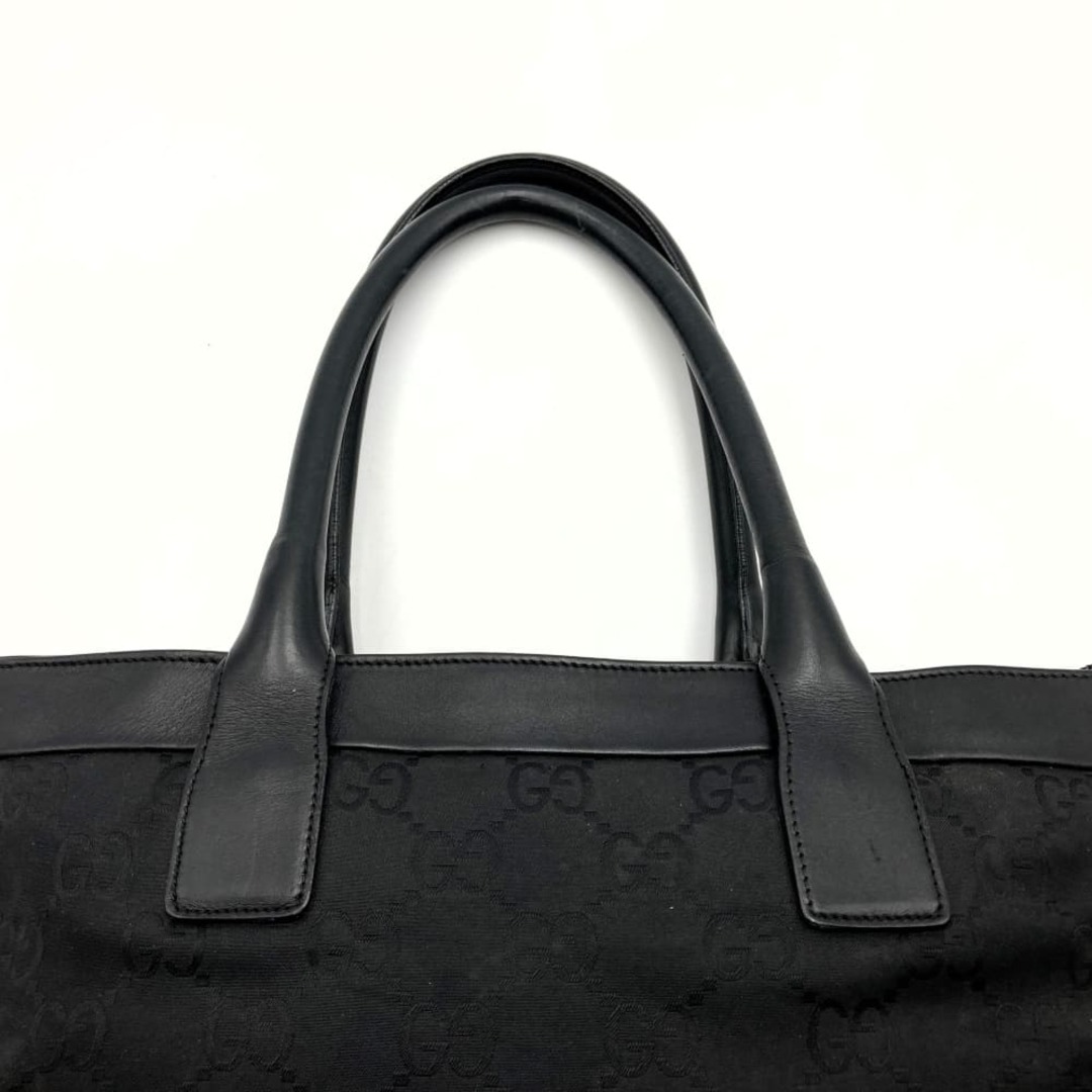 Gucci(グッチ)のグッチ トートバッグ ハンドバッグ 手提げ GG柄 ブラック ナイロン レザー 152284 GUCCI【中古】 レディースのバッグ(トートバッグ)の商品写真