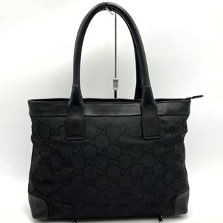 グッチ(Gucci)のグッチ トートバッグ ハンドバッグ 手提げ GG柄 ブラック ナイロン レザー 152284 GUCCI【中古】(トートバッグ)