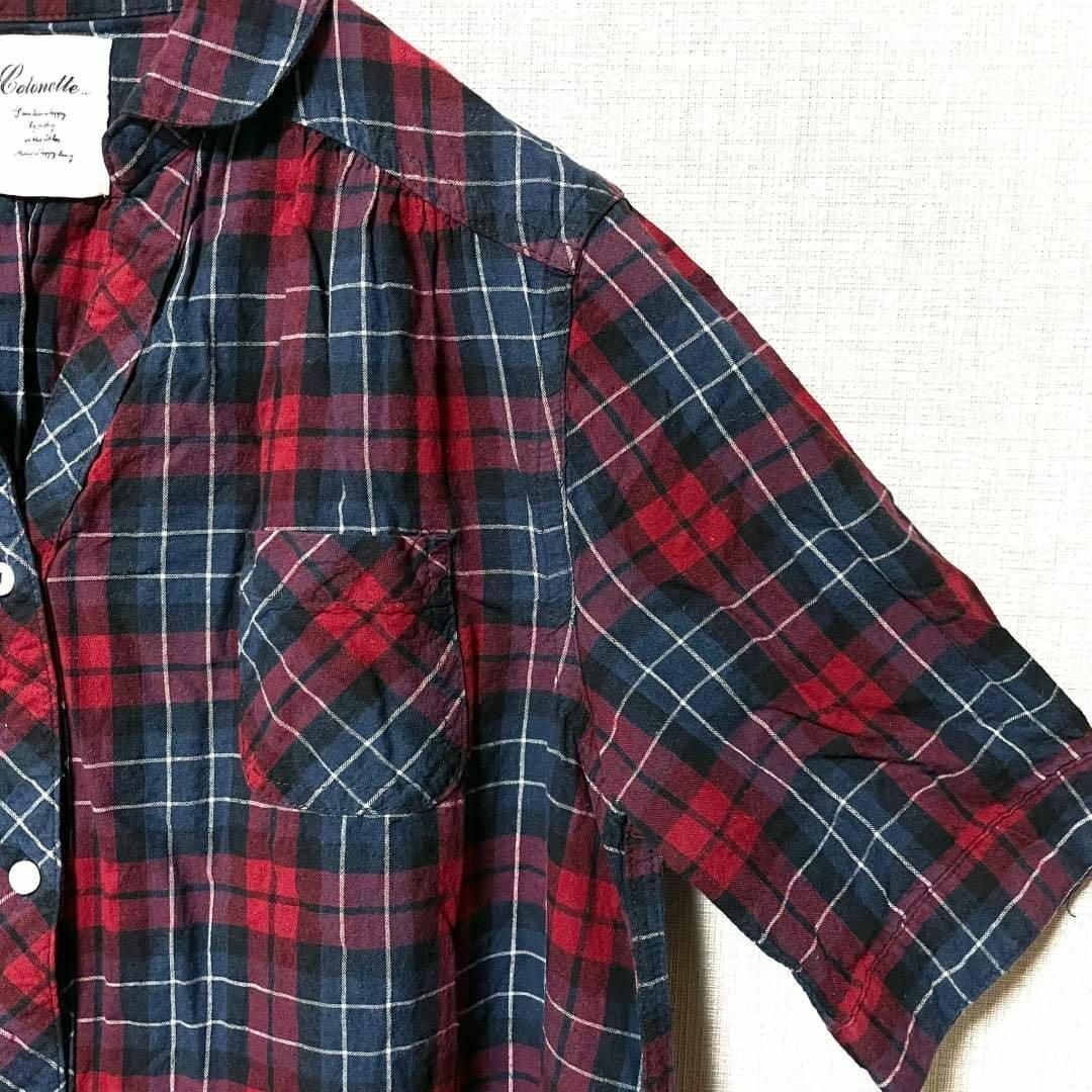 キレイ✨　Colonelle チェックシャツ　レディース レディースのトップス(シャツ/ブラウス(半袖/袖なし))の商品写真