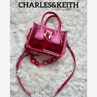 CHARLES&KEITH シースルーエフェクト ハンドバッグ （Red）