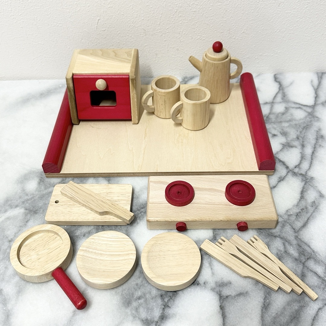 木製玩具　ナチュラル　10点セット キッズ/ベビー/マタニティのおもちゃ(知育玩具)の商品写真