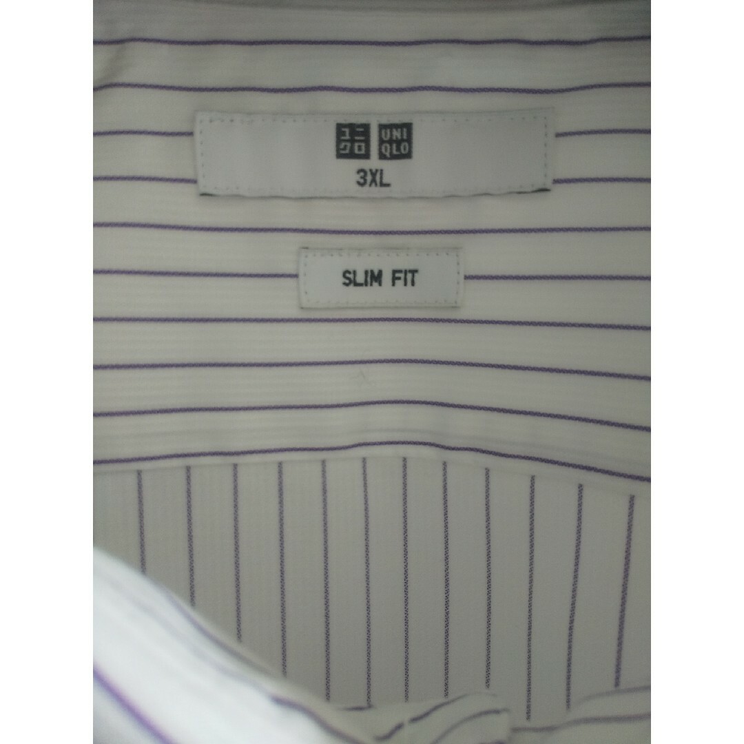 UNIQLO(ユニクロ)のUNIQLO ユニクロ スリムフィット ファインクロス ストライプシャツ 3XL メンズのトップス(シャツ)の商品写真