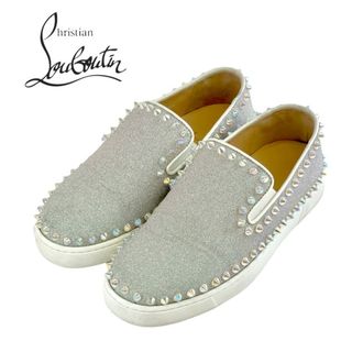 クリスチャンルブタン(Christian Louboutin)のクリスチャンルブタン Christian Louboutin ピックボート スニーカー 靴 シューズ レザー シルバー オーロラ スリッポン スパイク スタッズ ラメ(スニーカー)