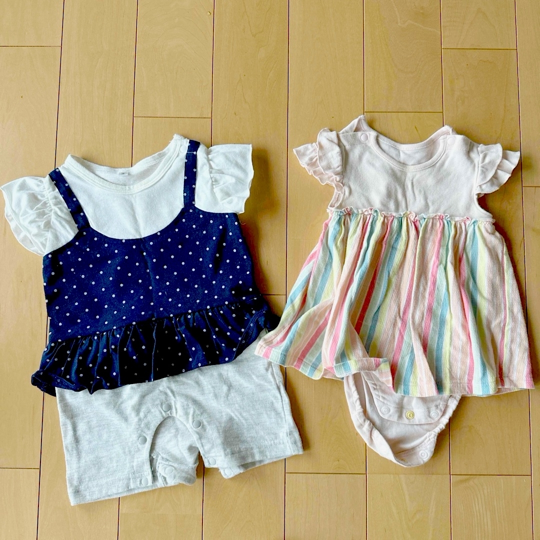 UNIQLO(ユニクロ)の女の子ベビー服　夏用　70サイズセット キッズ/ベビー/マタニティのベビー服(~85cm)(ロンパース)の商品写真