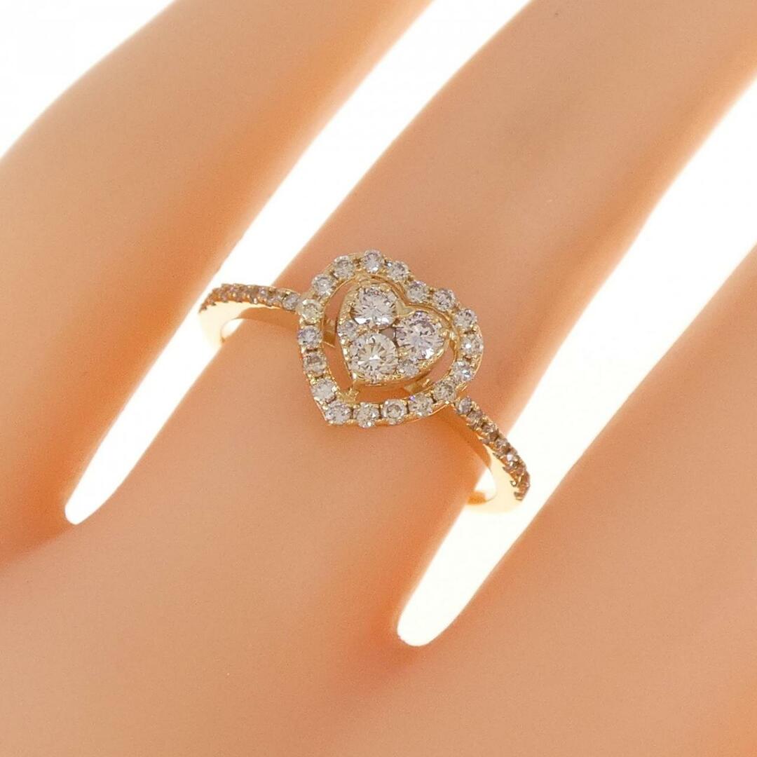 K18YG ハート ダイヤモンド リング 0.40CT レディースのアクセサリー(リング(指輪))の商品写真