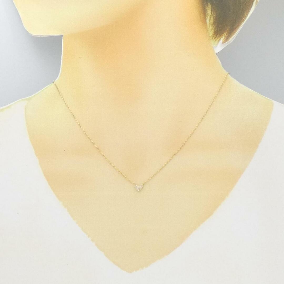 K18YG ハート ダイヤモンド ネックレス レディースのアクセサリー(ネックレス)の商品写真