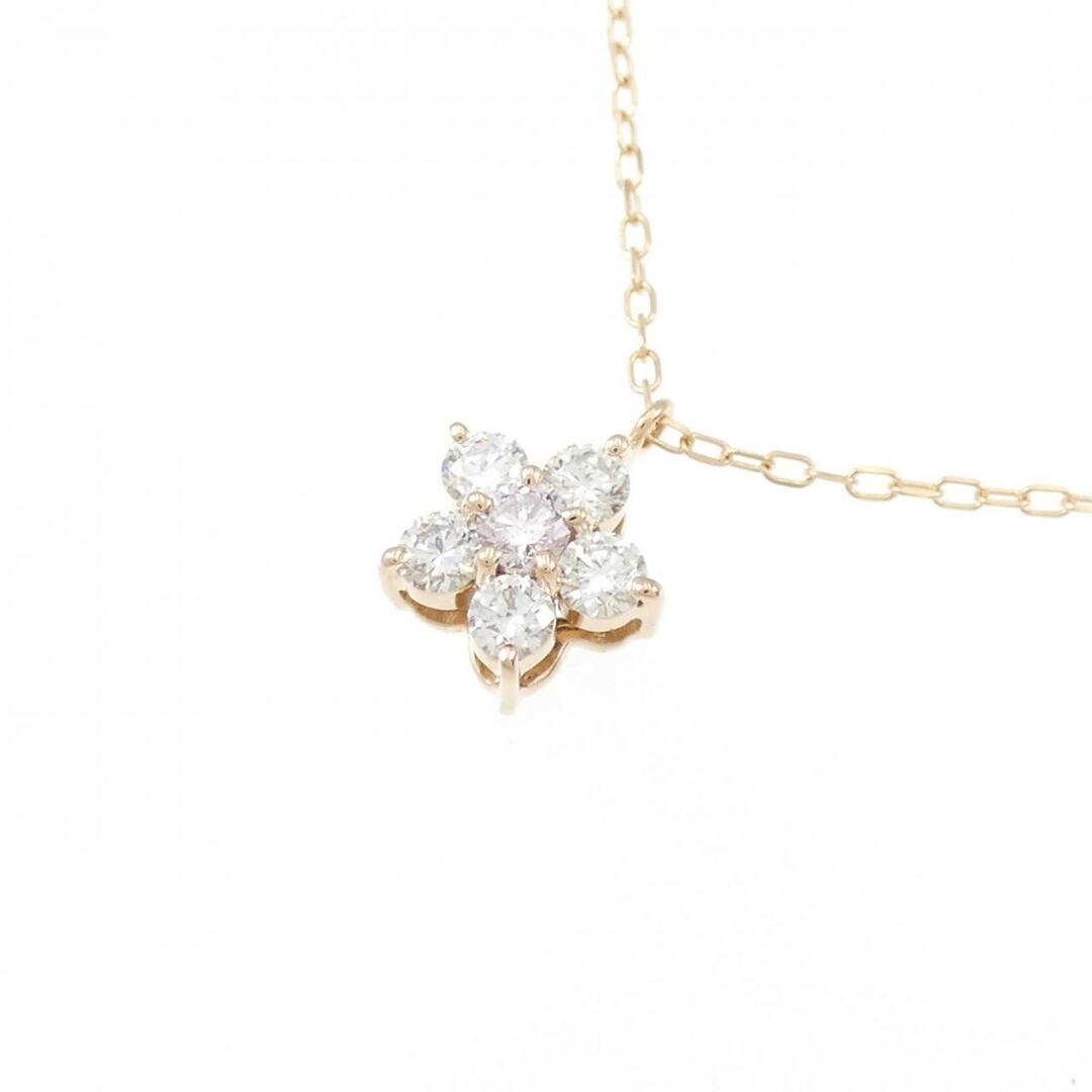 K18PG フラワー ピンクダイヤモンド ネックレス 0.06CT レディースのアクセサリー(ネックレス)の商品写真