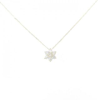 K18YG フラワー ダイヤモンド ネックレス 0.30CT(ネックレス)