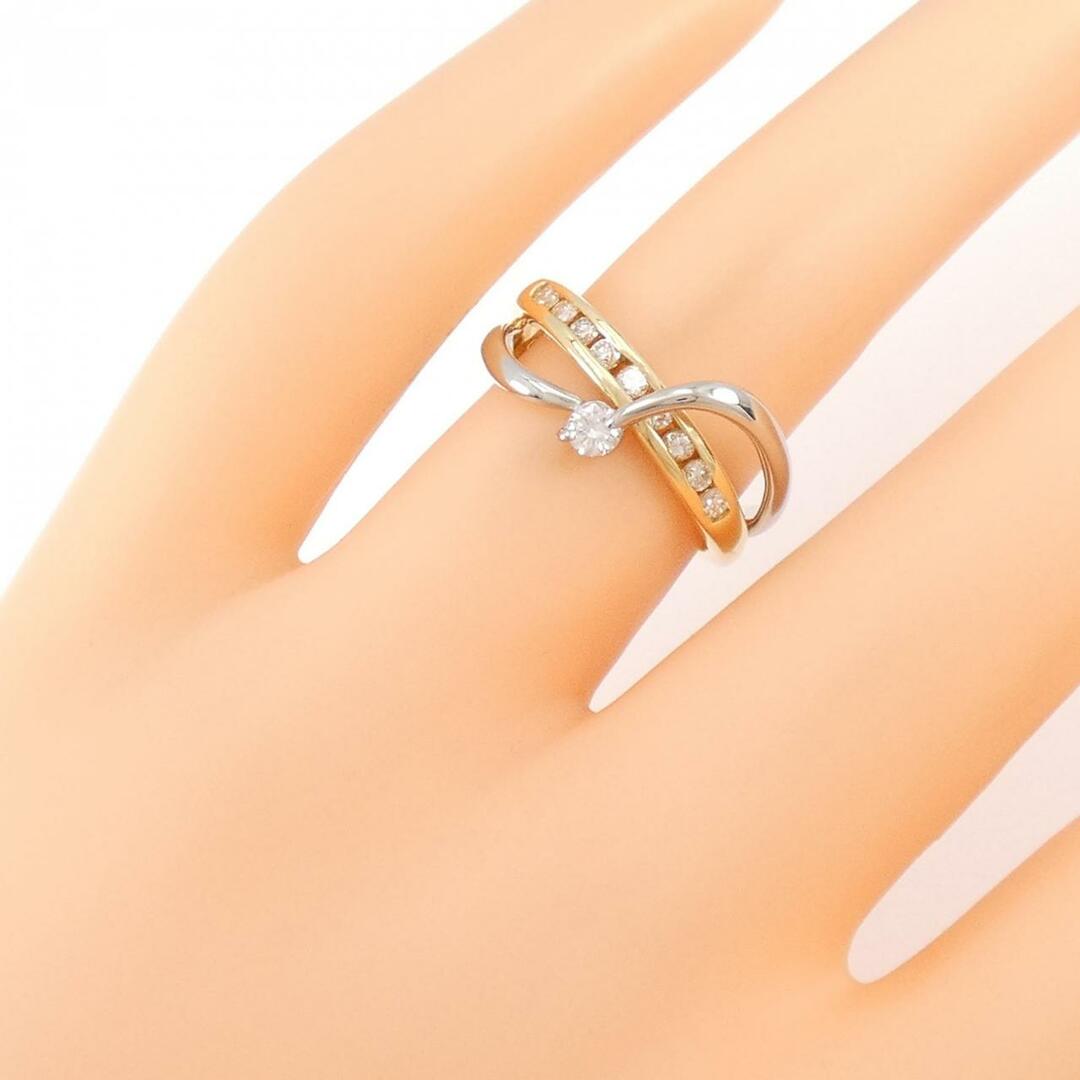 K18YG/PT ダイヤモンド リング 0.30CT レディースのアクセサリー(リング(指輪))の商品写真