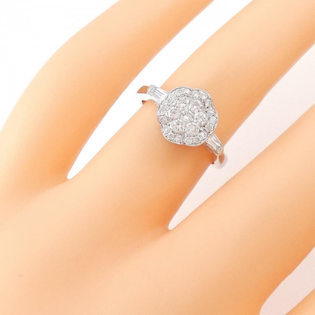 K18WG フラワー ダイヤモンド リング 0.64CT レディースのアクセサリー(リング(指輪))の商品写真