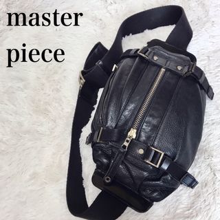 master-piece - 美品 マスターピース オールレザー コクーン ボディバッグ ショルダーバッグ 黒