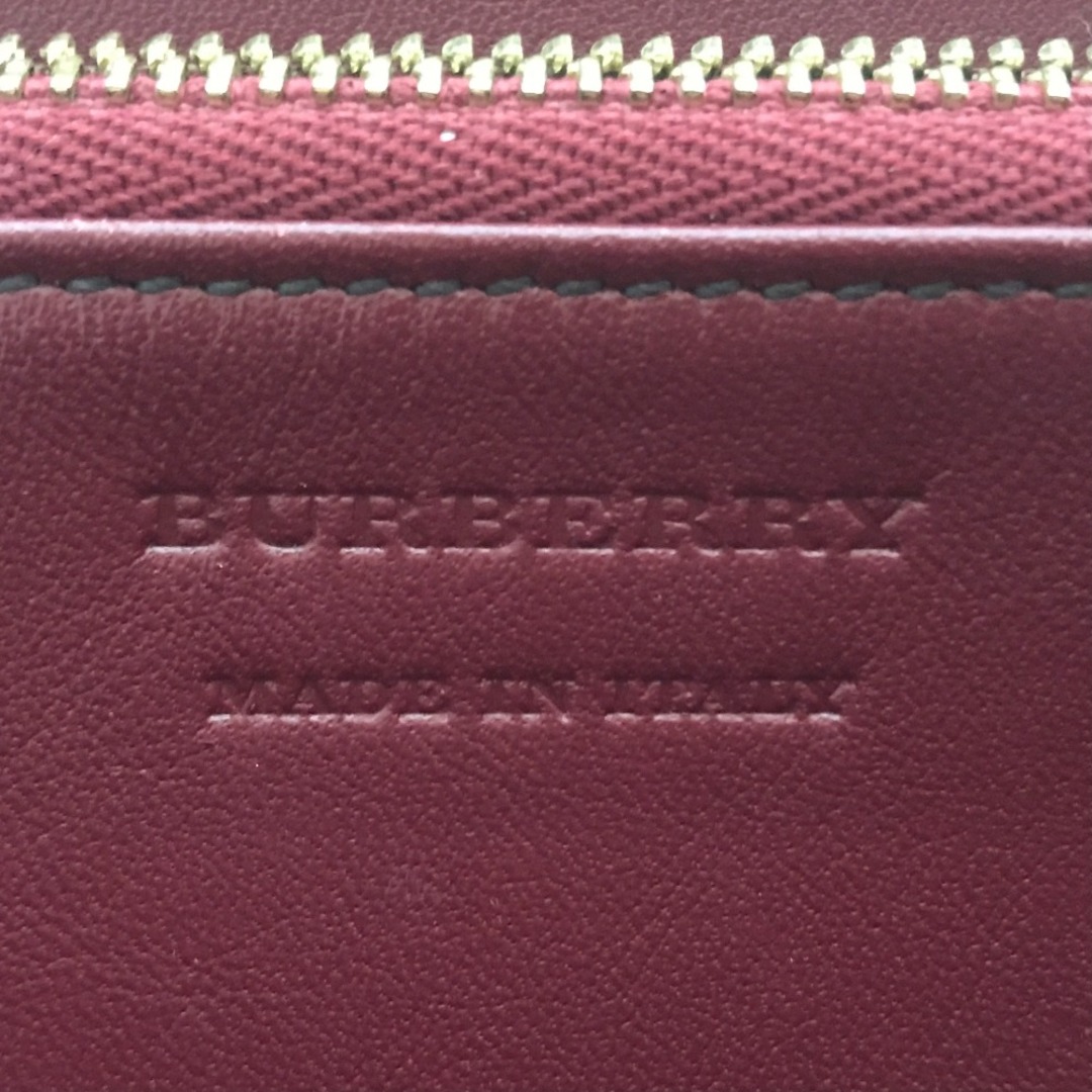 BURBERRY(バーバリー)のBURBERRY バーバリー ハウスチェック ラウンドジップ 長財布 レディース コットン ベージュ レッド 黒 白 赤 茶色 3975339 中古品【鑑定済】 レディースのファッション小物(財布)の商品写真