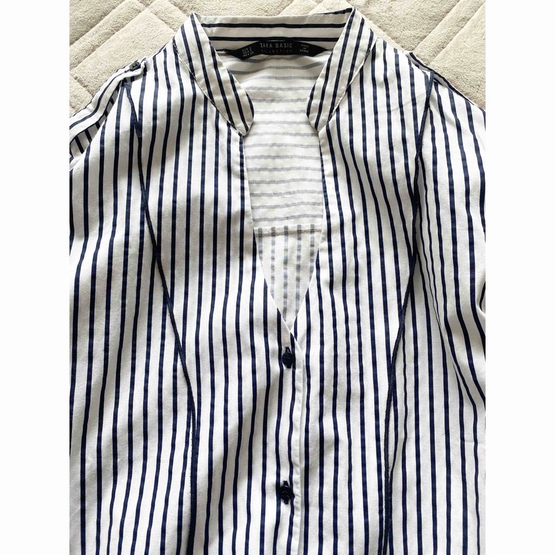 ZARA(ザラ)のストライプロングシャツ レディースのトップス(シャツ/ブラウス(長袖/七分))の商品写真