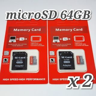 マイクロSD カード 64GB 2枚 microSD カード MIFL64