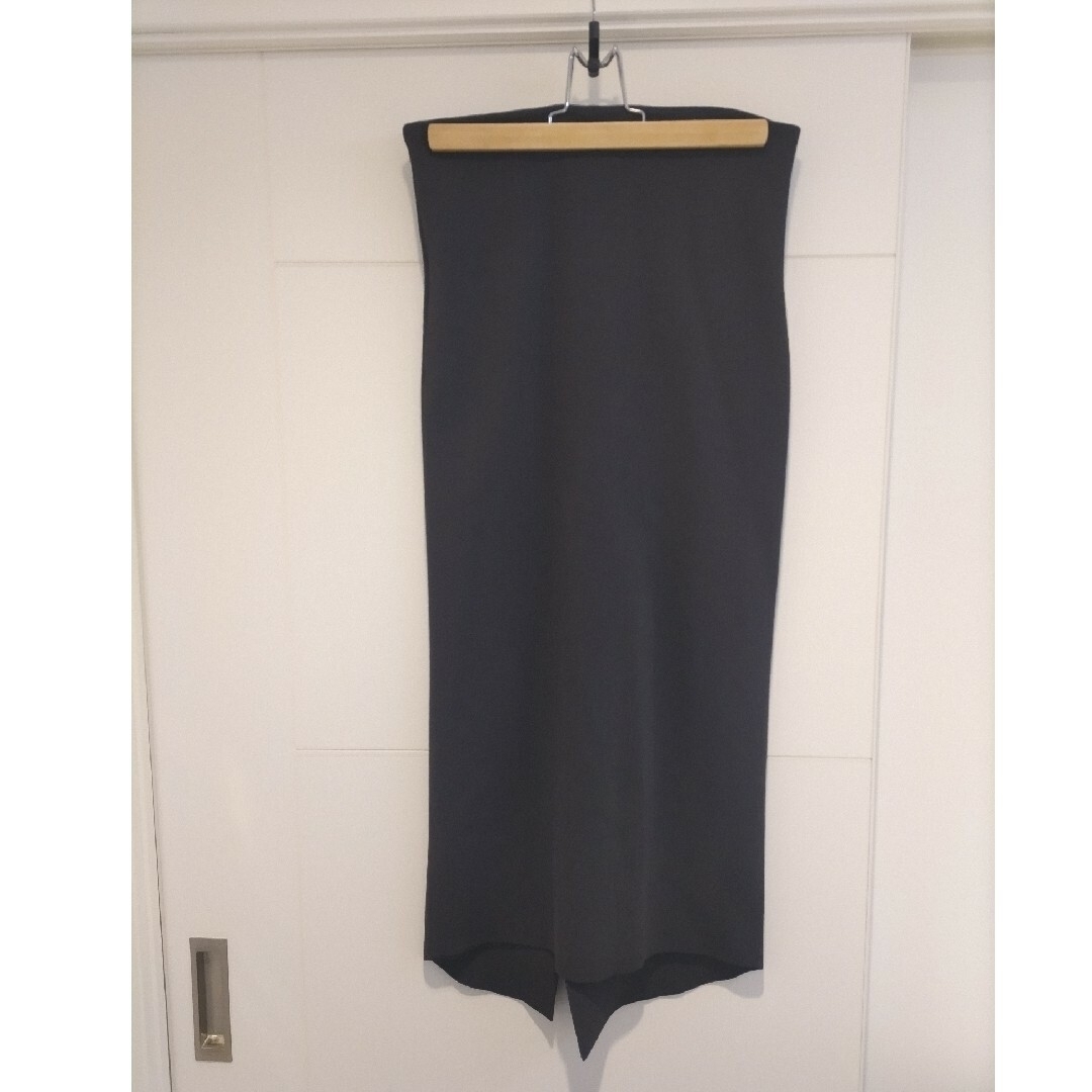 CHAOS(カオス)のカオス　シルクコンミラノ　リブタイトスカート　チャコールグレー　フリーサイズ レディースのスカート(ロングスカート)の商品写真