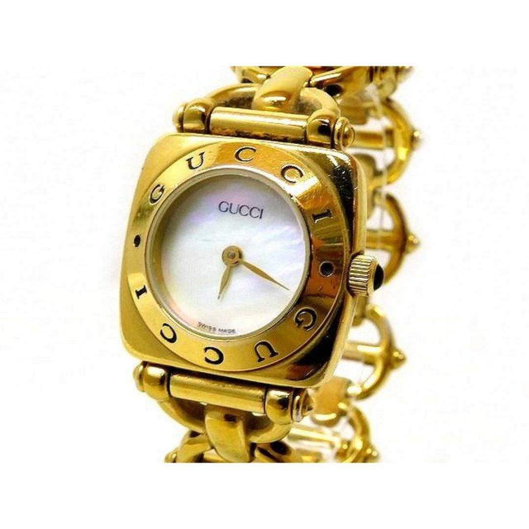☆【希少美品レア】グッチ6400Lゴールドフェイス腕時計(稼働品)GUCCI腕時計