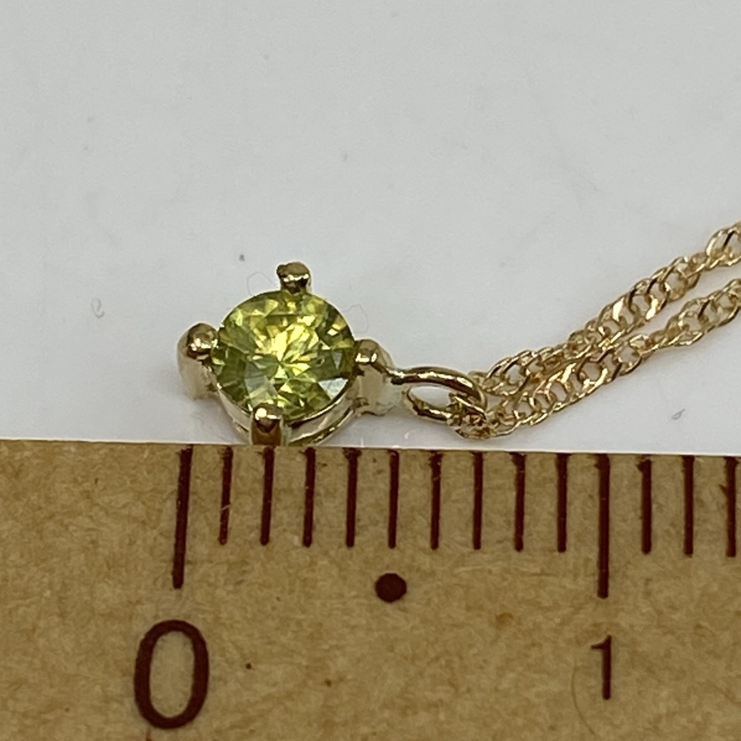 k18YG 18金　AU750 天然スフェーン　プチネックレス レディースのアクセサリー(ネックレス)の商品写真