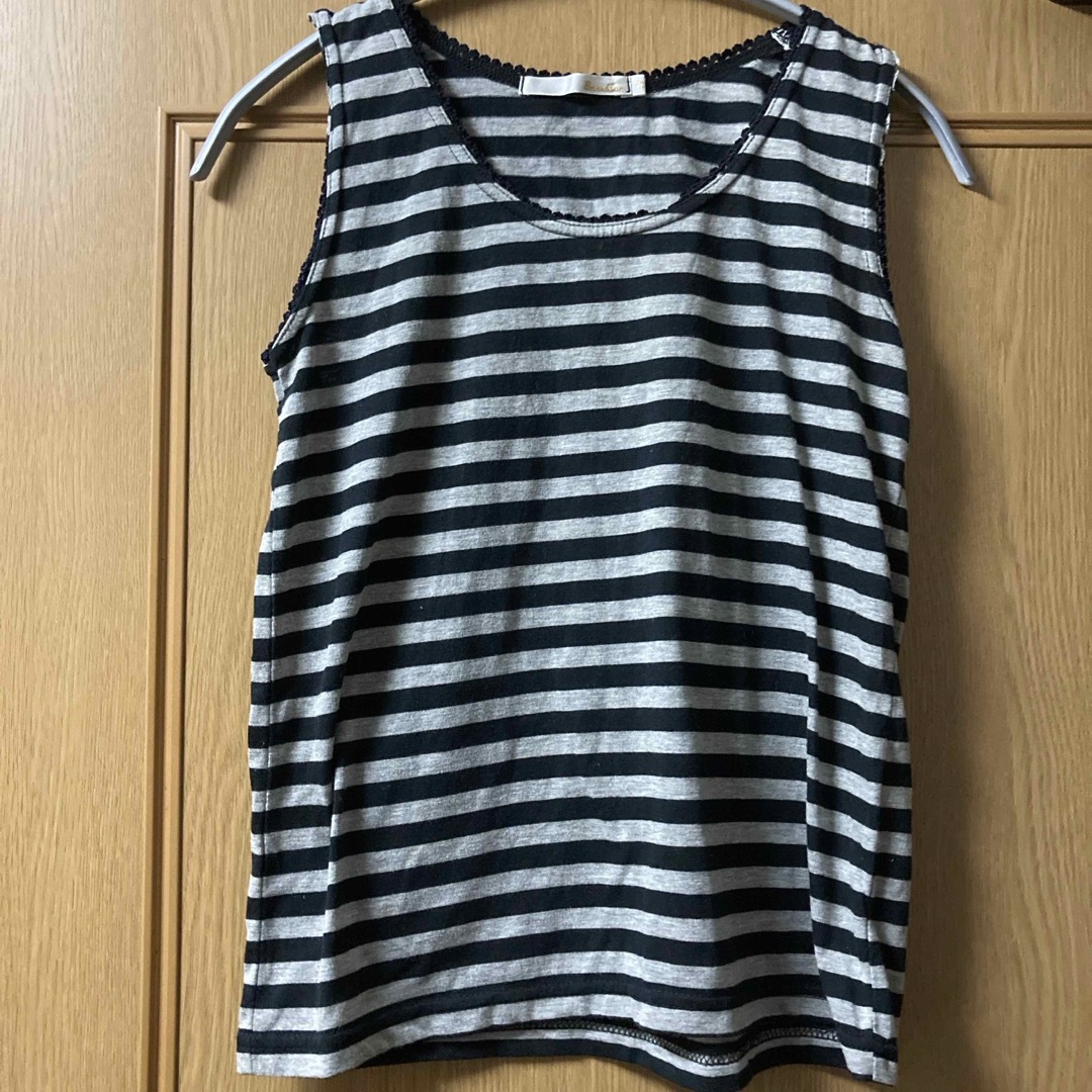 BARNDOOR(バーンドア)のバーンドア   タンクトップ  Mサイズ  黒 グレー  ボーダー メンズのトップス(Tシャツ/カットソー(半袖/袖なし))の商品写真