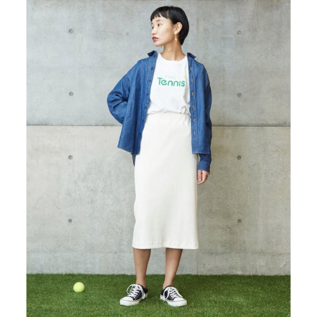 Dot&Stripes CHILDWOMAN(ドットアンドストライプスチャイルドウーマン)のDot&stripes CHILD WOMAN シャイニーワイドテレコ スカート レディースのスカート(ひざ丈スカート)の商品写真