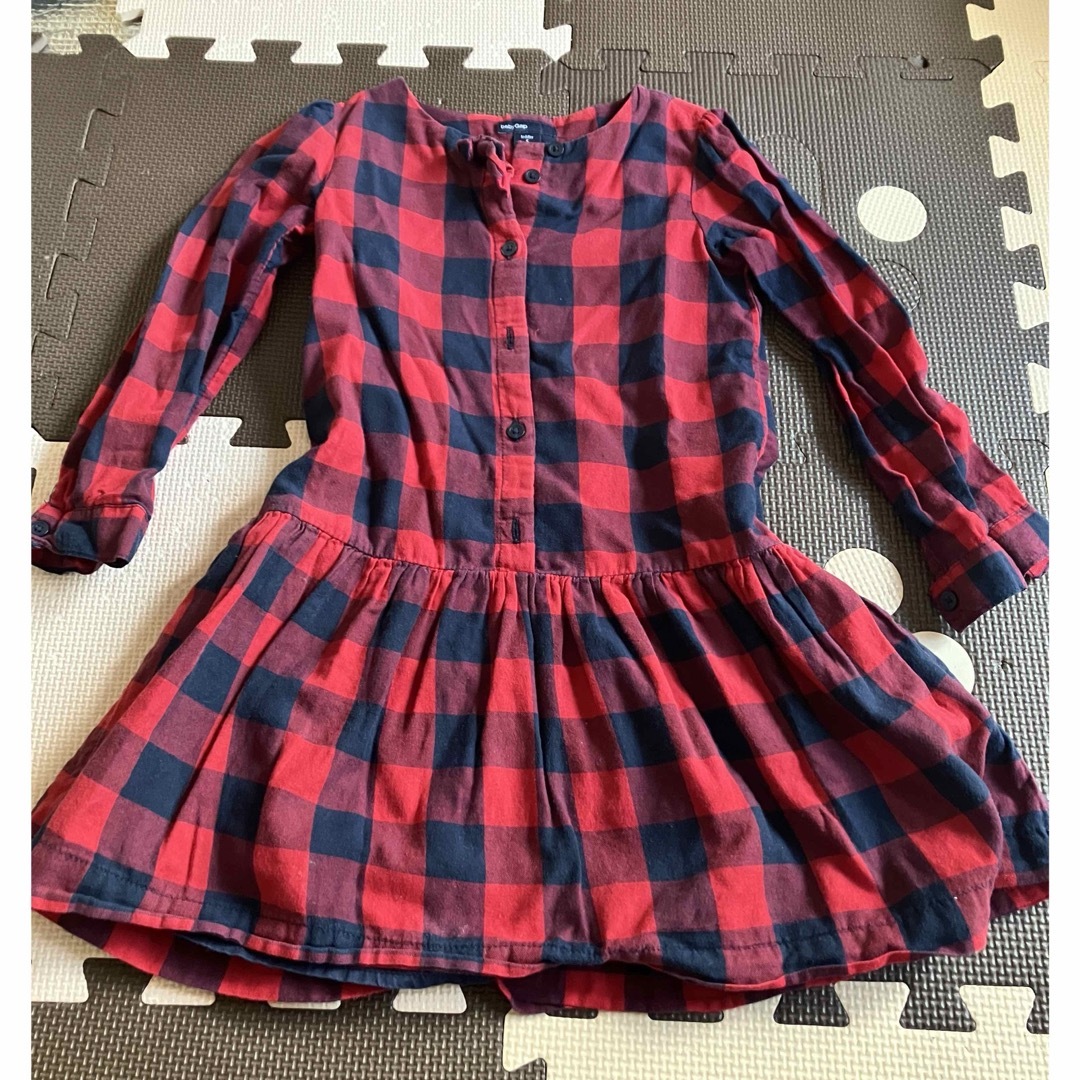 babyGAP(ベビーギャップ)のbabygap チェック ワンピース size110 キッズ/ベビー/マタニティのキッズ服女の子用(90cm~)(ワンピース)の商品写真