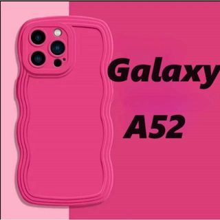 GalaxyA52 ウェーブ なみなみ　可愛いケース ローズ　Galaxyケース