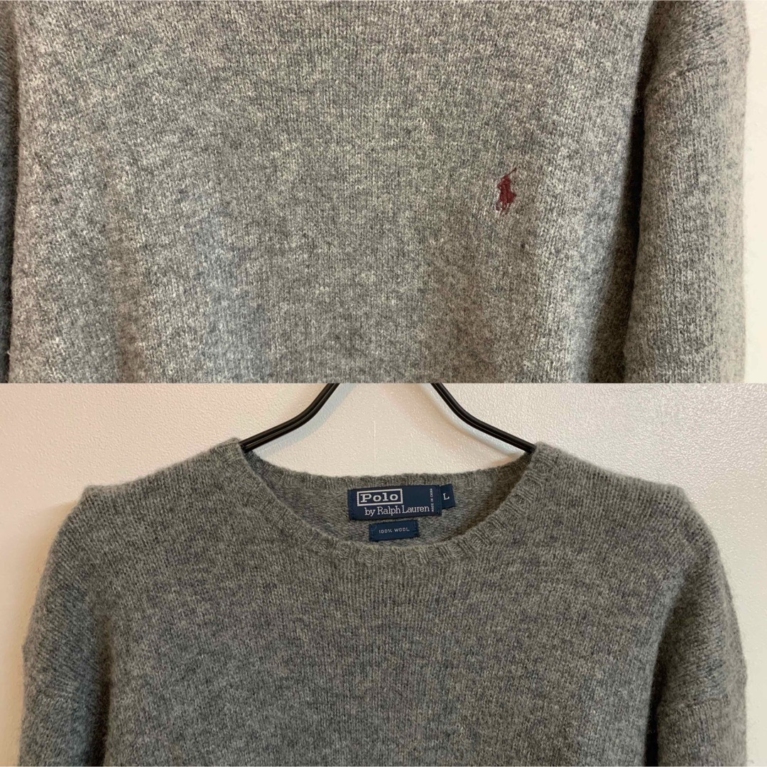 POLO RALPH LAUREN(ポロラルフローレン)のPOLO RALPH LAUREN VINTAGE ウールニット グレー系 L メンズのトップス(ニット/セーター)の商品写真