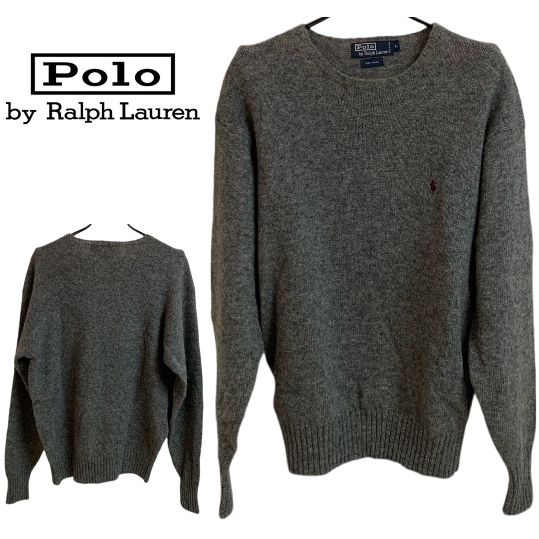 POLO RALPH LAUREN(ポロラルフローレン)のPOLO RALPH LAUREN VINTAGE ウールニット グレー系 L メンズのトップス(ニット/セーター)の商品写真