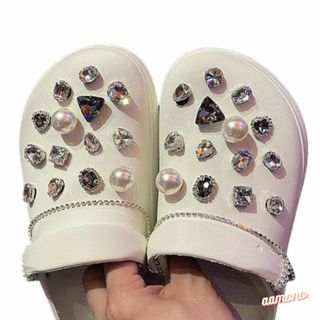 ジビッツ☆crocs クロックス パールチェーン デコパーツ 韓国 キラキラ(その他)