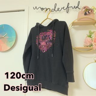 キッズ Desigual パーカーワンピース ブラック(ワンピース)