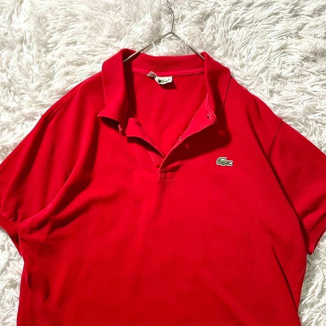 LACOSTE(ラコステ)の★80s シュミーズ ラコステ ポロシャツ フランス製 鹿子 レッド 半袖 6 メンズのトップス(ポロシャツ)の商品写真