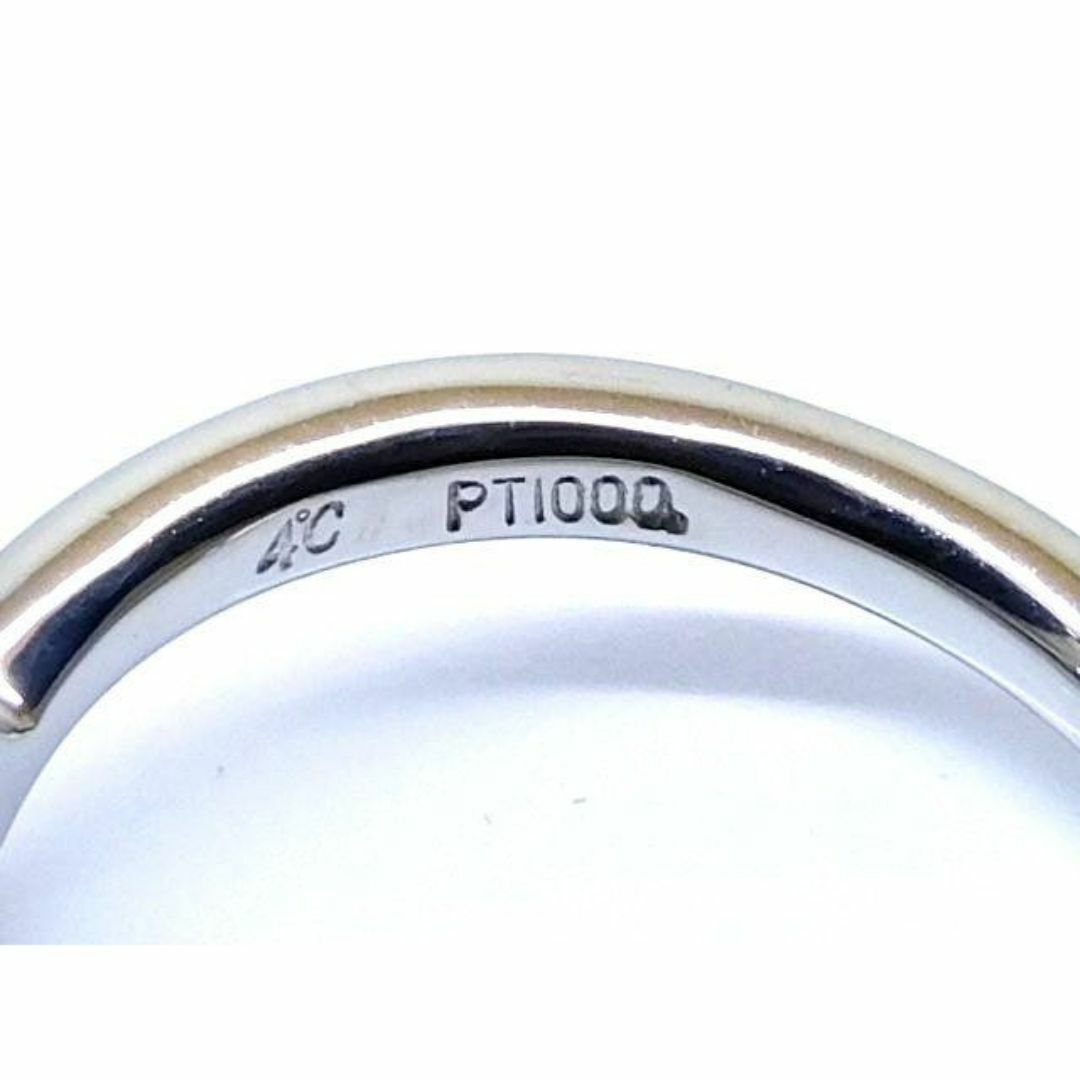 新品同様品 4℃ ヨンドシー ■ 8号 ダイヤ Pt1000 プラチナ 指輪 リング レディース □6C マ1000 レディースのアクセサリー(リング(指輪))の商品写真